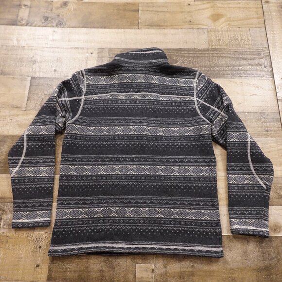 The North Face Fair Isle Pattern Fleece Pullover Men's Size Large Black Gray - Picture 11 of 11